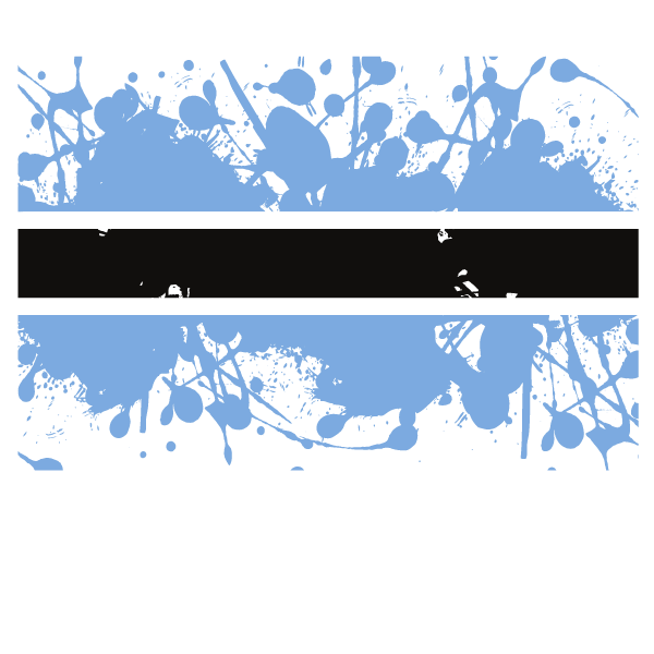 Botswana flag ink splatter