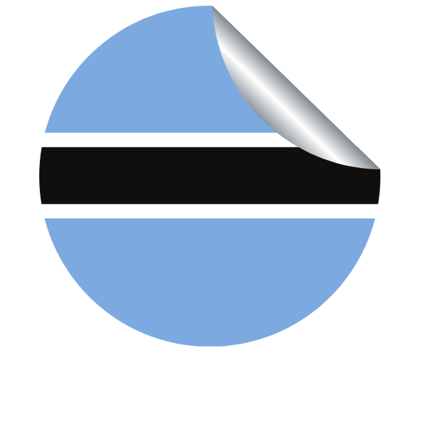Botswana flag sticker clip art