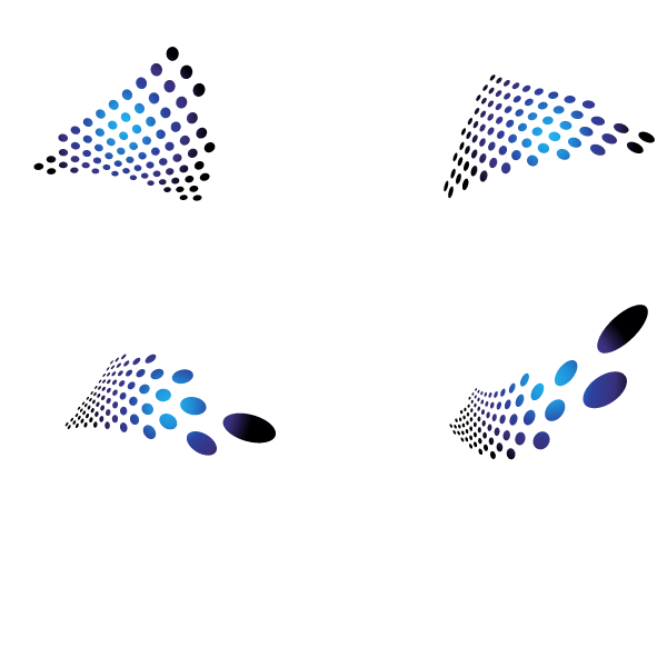 Dotted pattern shapes blue color