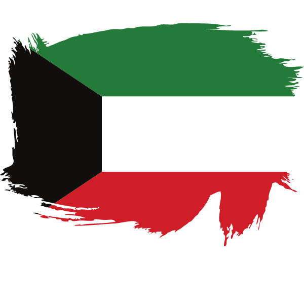 Painted flag of Kuwait