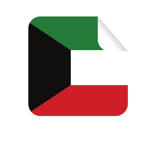 Kuwait flag square-shaped sticker