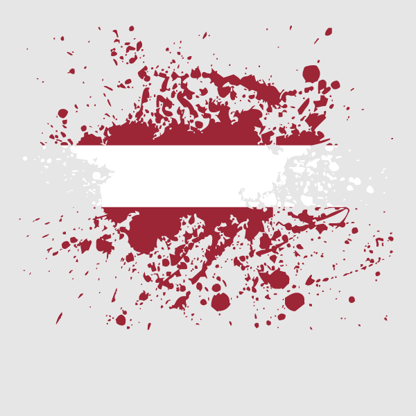 Latvian flag ink splatter