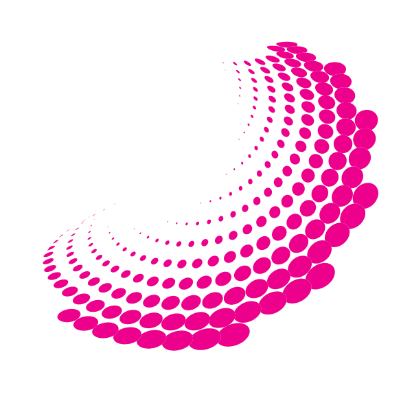 Pink halftone semi-circle shape