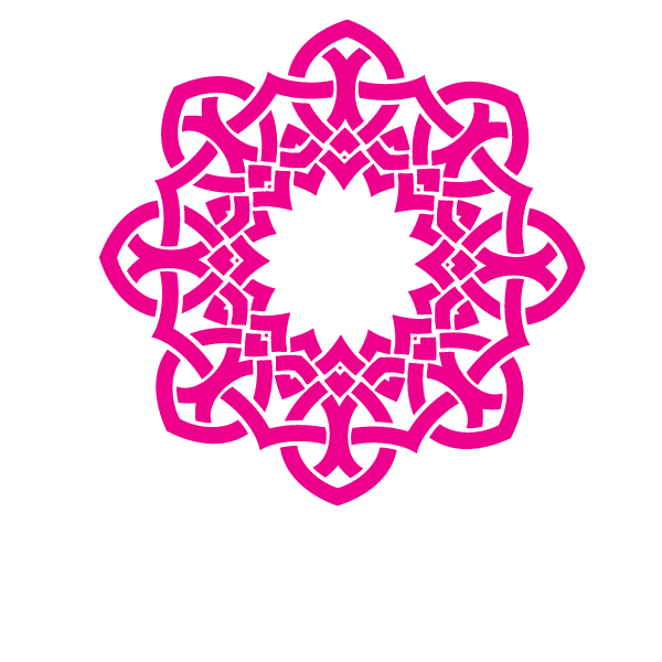 Geometric design element in pink color