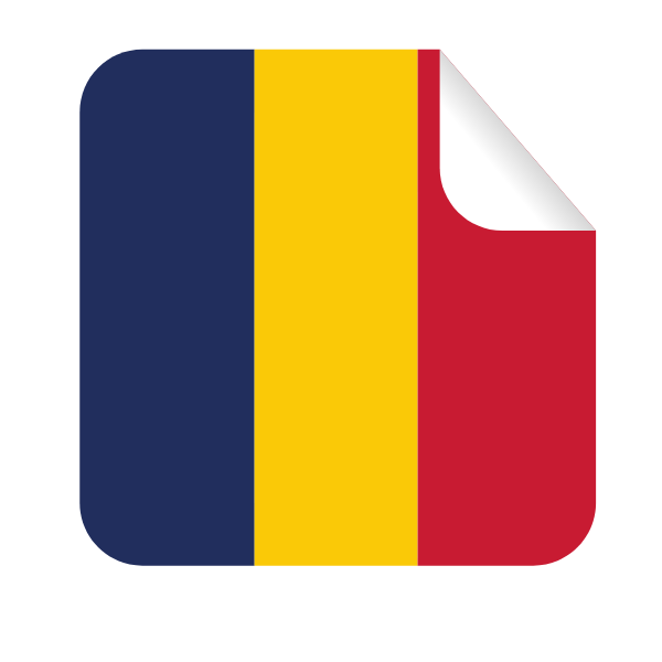 Chad flag square-shaped sticker