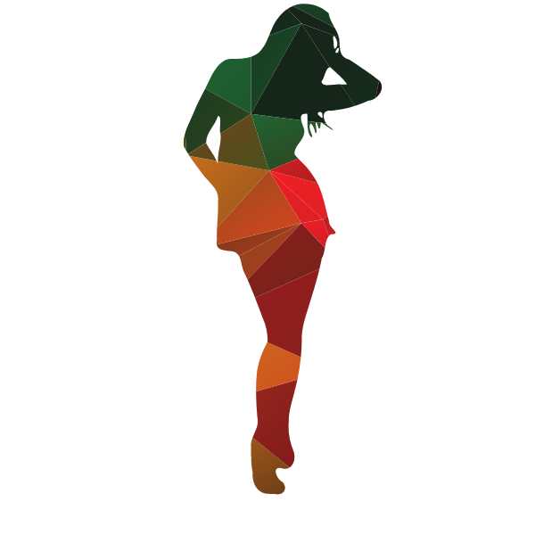 Elegant woman color silhouette