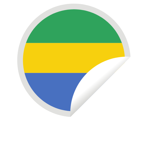 Gabon flag peeling sticker