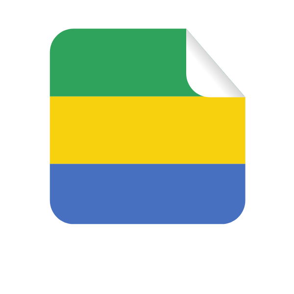 Gabon flag square-shaped sticker