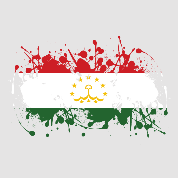 Tajikistan flag ink splatter