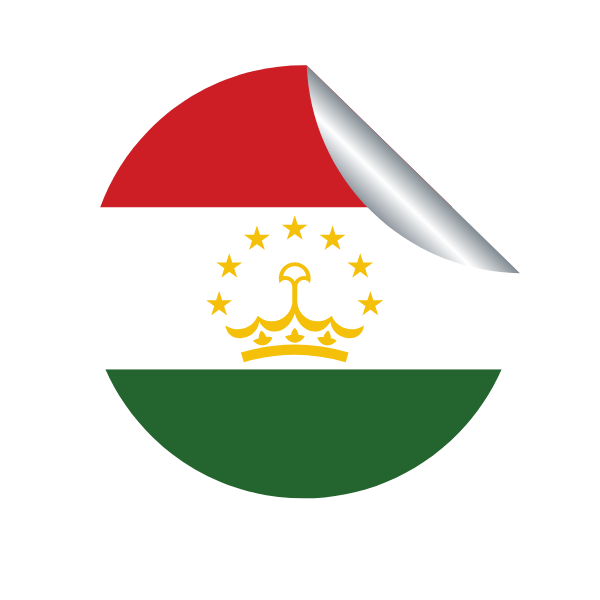 Tajikistan flag in a peeling sticker
