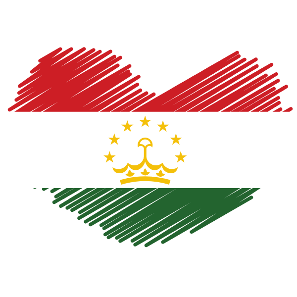 Tajikistan patriotic symbol with flag