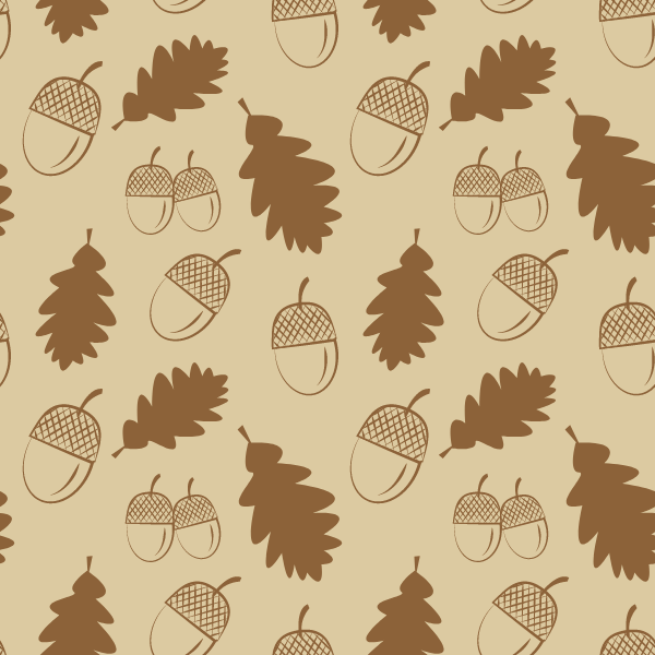 Acorn seamless pattern vector background