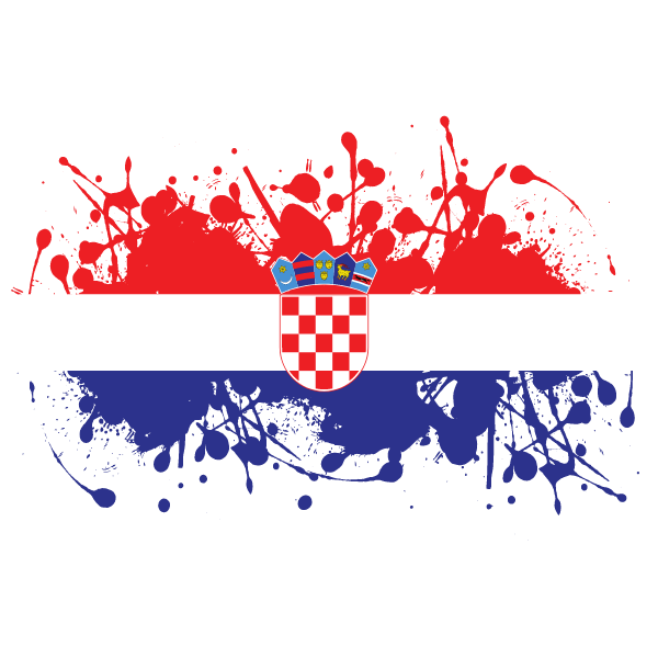 Croatian flag ink spalsh