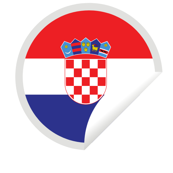 Croatian flag inside a peeling sticker