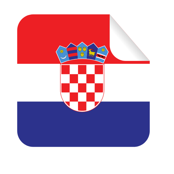 Croatian flag square-shaped sticker