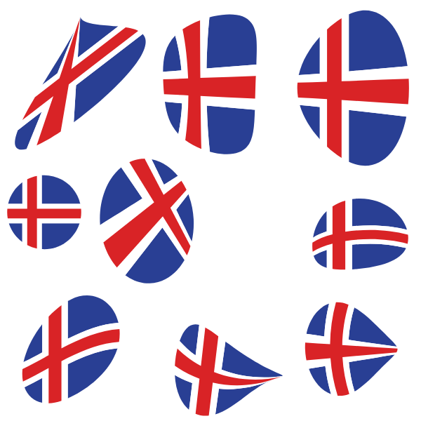 Iceland flags vector pack