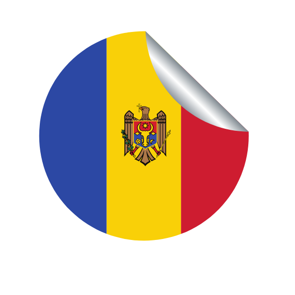 Moldova flag peeling sticker