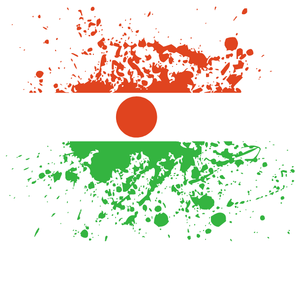Niger flag ink splatter
