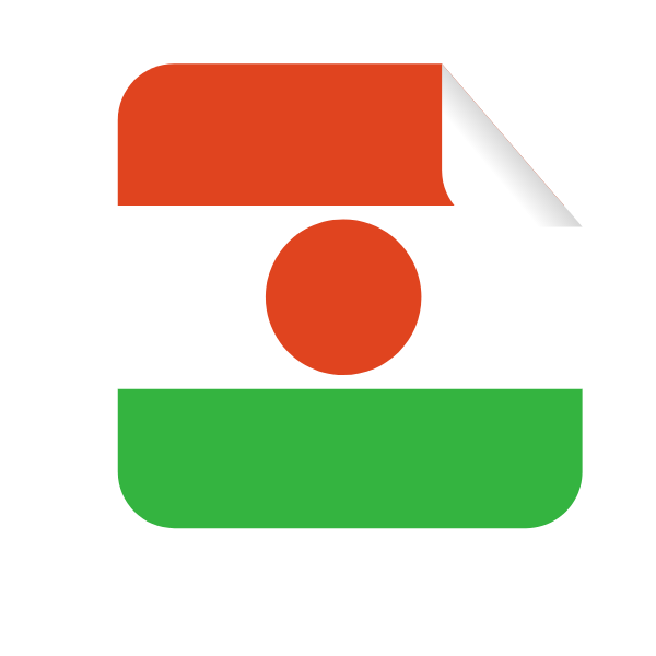 Square-shaped sticker with the flag of Niger