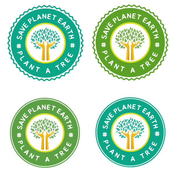 Ecology green planet stickers