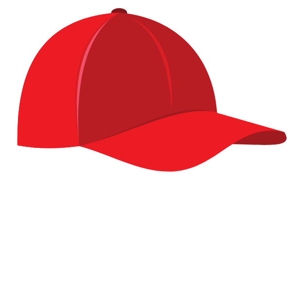 Baseball cap in red color