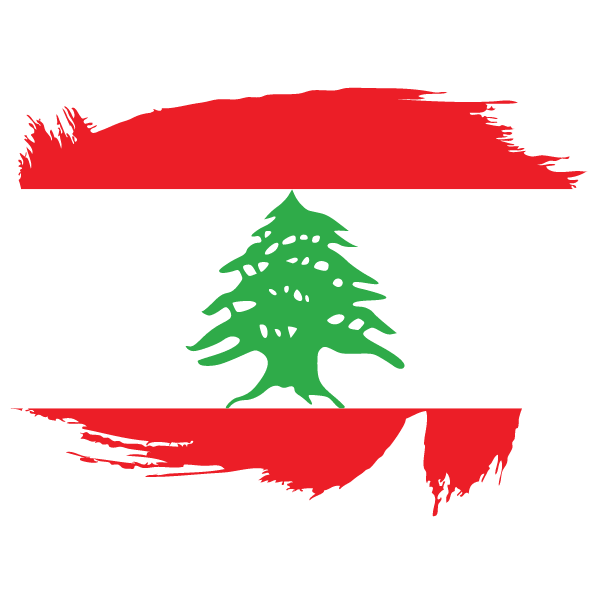 Painted flag of Lebanon