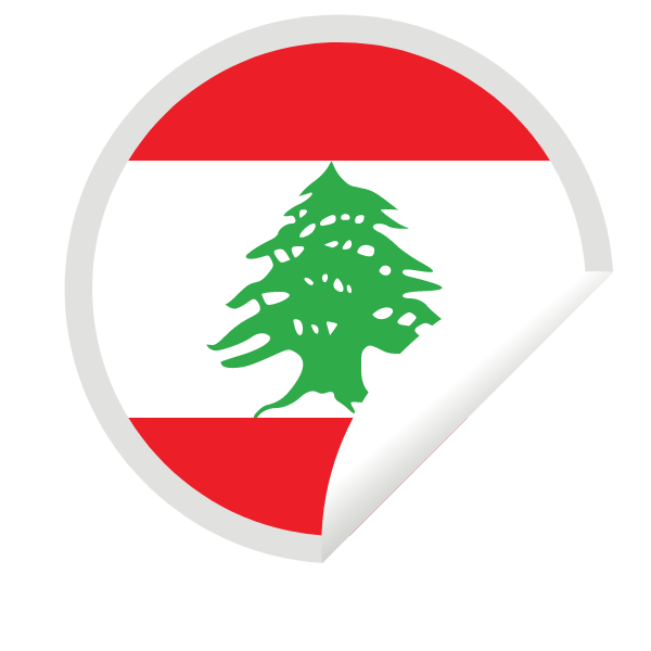 Lebanon flag peeling sticker