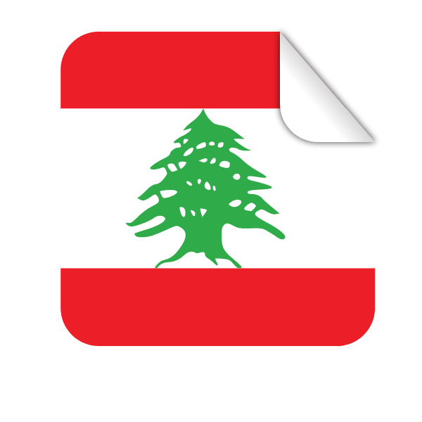 Lebanon flag square-shaped sticker