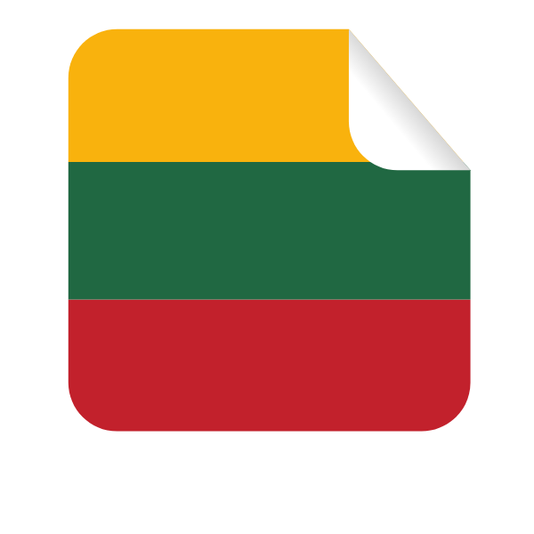 Square-shaped sticker with Lithuanian flag