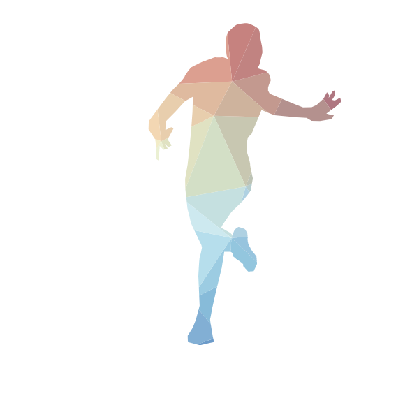Athlete low poly silhouette