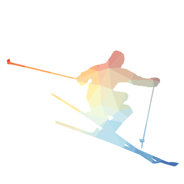 Skier low poly pattern