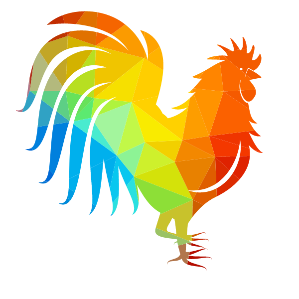 Chicken low poly silhouette