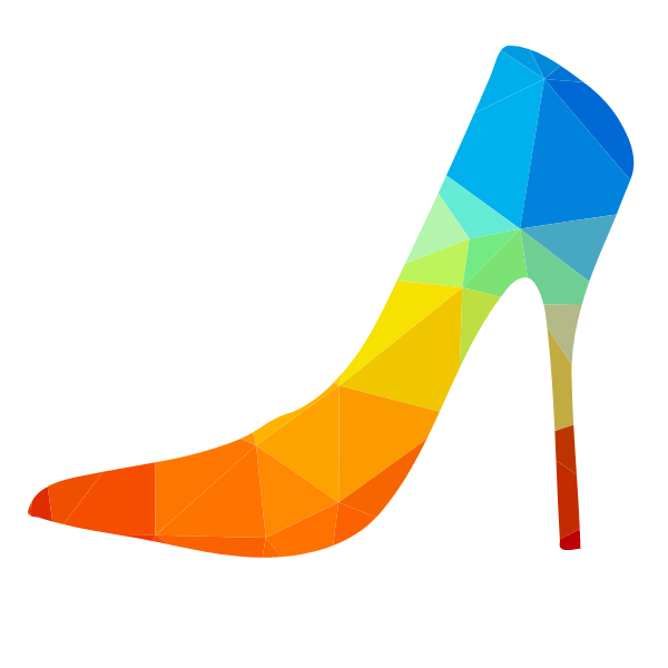 High heel colorful silhouette
