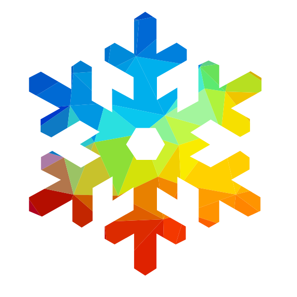 Snowflake low poly silhouette