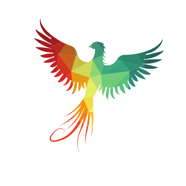 Bird silhouette color low poly