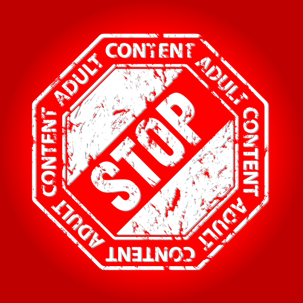 Stop adult content sticker