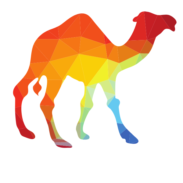 Camel silhouette low poly pattern