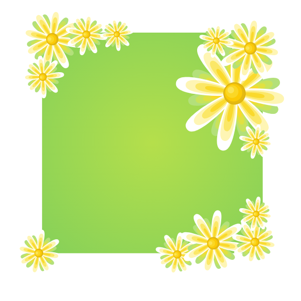 Floral green background with flowers