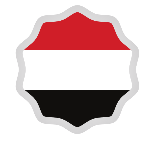 Yemen flag round sticker