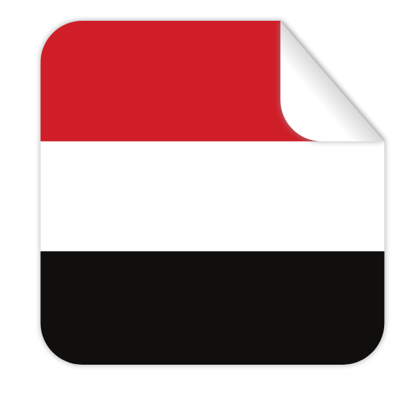 Yemen flag peeling sticker clip art