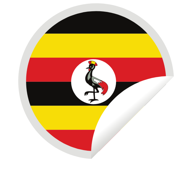 Uganda flag peeling sticker