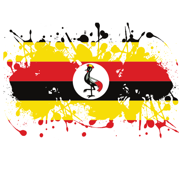 Uganda flag ink splash