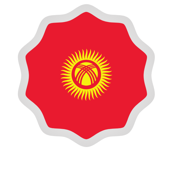 Kyrgyzstan flag label sticker