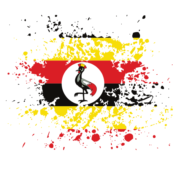 Uganda flag ink splatter