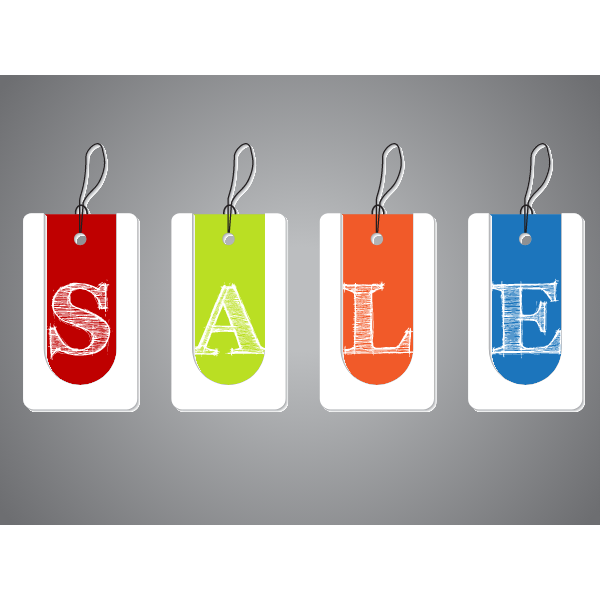 Sale banner with price tags