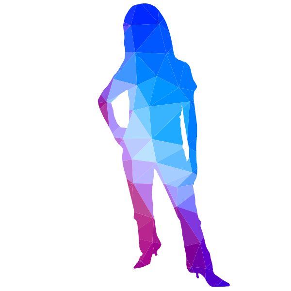 Woman outline silhouette blue color