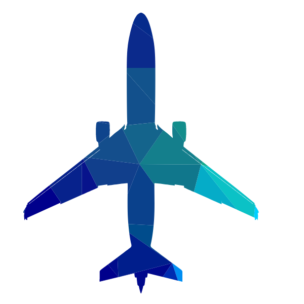 Airplane outline low poly silhouette