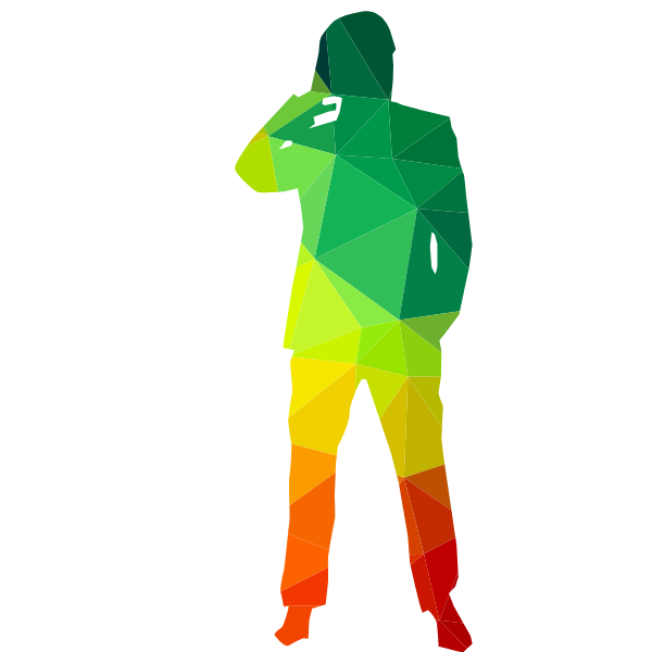 Thinking man low poly silhouette