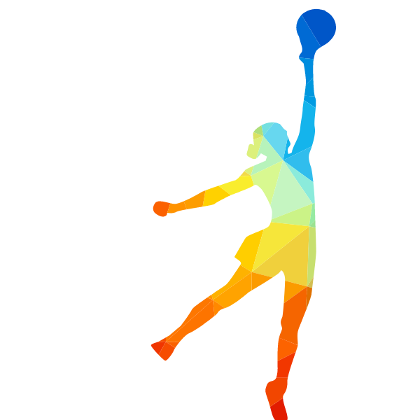 Volleyball player low poly  silhouette