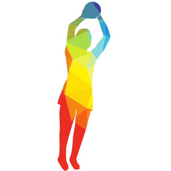 Female basketball player color silhouette